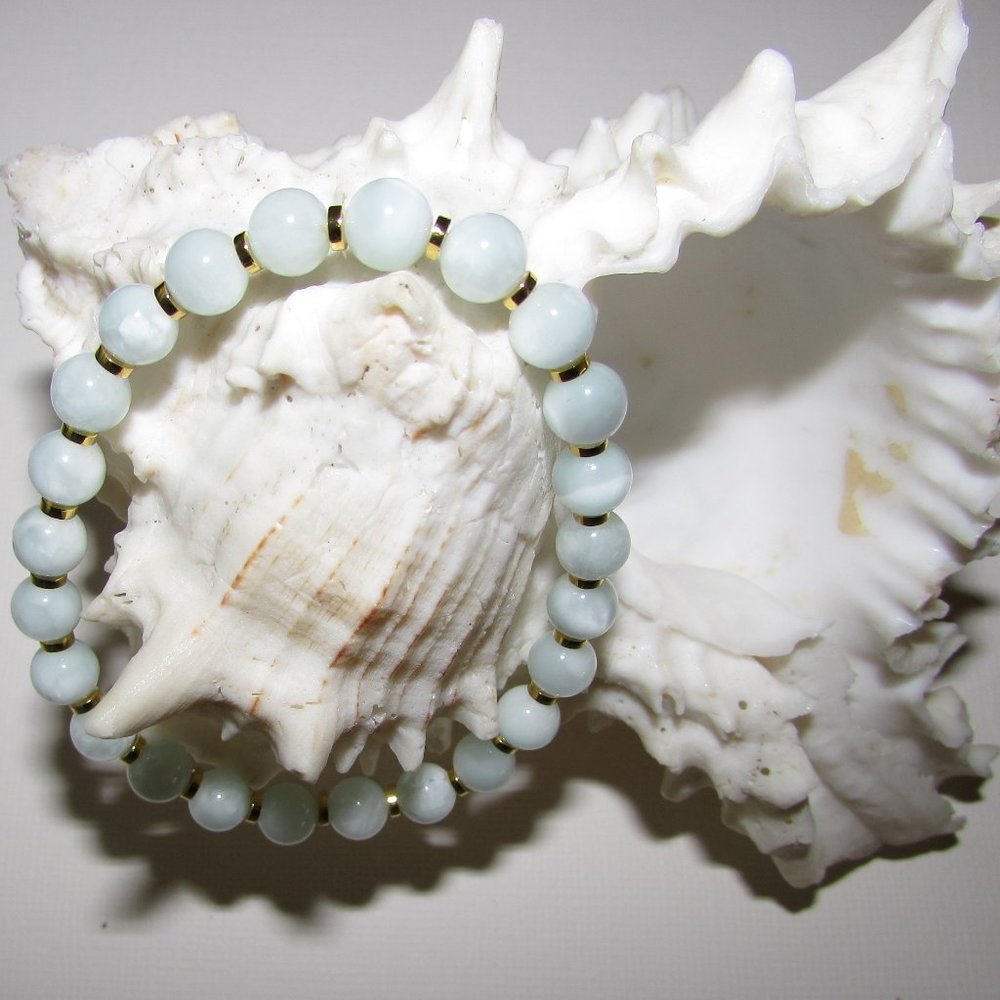 Natural Green Angelite Gemstone Bracelet